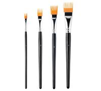 Art Paiint Brush Set - Acrylic Painting Brushes | Wooden 4 Piece Small Paiint Brushes Painnt Brush Set for Watercolor, Acrylic, Rock, Face & Body Paintings, Different Sizes for Artists, Adults & Kids