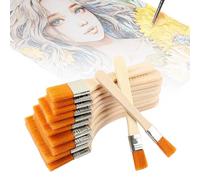 Art Paint Brush Set, 12Pcs Mixed Sizes Artist Paint Brush with Nylon hair and Wooden Hanle for Acrylic Watercolor Oil painting, Rock Painting, Decorations, Studio Craft & Technique (Yellow)