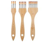 Art Paint Brushes - 3 Piece Professional Nylon Wool Texture Set | Oil Watercolor Paintbrush Collection for Beginners Adults | Craft Pottery Canvas Fabric Painting Tool for Studio Art Projects