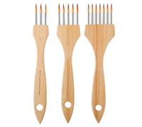 Art Paint Brushes - 3 Pieces Grainer Brush Set, Professional Flat Comb Brushes For Texture, Comb Artist Brush Set | Professional Texture Nylon Wool Oil Watercolor Paintbrush For Beginners