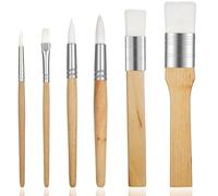 Art Paint Brushes Set 6 Pieces Wooden Paintbrushes Different Sizes Professional Artist Paint Brushes for Artists Adults Kids Body Face Painting,Acrylic Painting Watercolor Oil Gouache DIY Craft