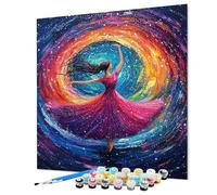 Art Paint by Numbers for Adults, Abstract Painting by Number for Adults, DIY Color Oil Painting with Canvas Brushes and Acrylic Paints kits for Home Wall Decor Gifts 30x40cm/12x16inch (Model-1228)