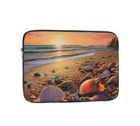 Art Painting Beach Starfish Seashell Pattern Laptop Sleeve 13 Inch Shockproof Protective Notebook Case Travel Laptop Bag for Men Women
