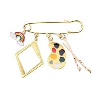 Art Palette Brooch Gold Pin for Women Men Vintage Painters Palette Lapel Pin for Dress Clothes Pant Bag Charms Gold Brooch Pins for Women Artist Painter Gifts for Art Teacher Art Student, S, Metal, no