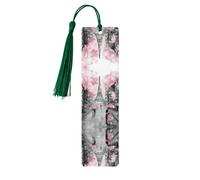 Art Paris Eiffel Tower Print Wooden Bookmark Bookmarks with Tassels Book Marks for Reading Hardcover Books Notebooks