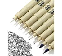 Mr. Pen- Drawing Pens for Artists, 8 Pack Black Multiliner/Fineliner Micro Anime/Sketch Pens, Line Art/Inking Pens, Fine Point Bible Journaling Pens