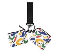 Art Peppers Colorful Dual Coin Purse Credit Card Holder Wallet Compact Size Identity Card Protector with Wristlet Strap for Work Travel 2 Packs