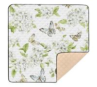 Art Phlox White Large Non-Slip Baby Activity Play Mat for Indoor Outdoor 1-Piecing Baby Kick Crawling Mat for Newborns Babies Infants Toddlers, 50'' x 50''