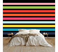 Art Photo Mural Colorful Stripes Minimalism 150 x 105 cm Child Non-Woven Premium Art Print Fleece Wall Mural Decoration Poster Picture Design Modern Living Room Bedroom Wallpaper