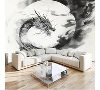Art Photo Mural Ink Painting Chinese Dragon Oriental 350 x 256 cm Child Non-Woven Premium Art Print Fleece Wall Mural Decoration Poster Picture Design Modern Living Room Bedroom Wallpaper