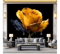 Art Photo Mural Romantic Yellow Roses 250 x 175 cm Child Non-Woven Premium Art Print Fleece Wall Mural Decoration Poster Picture Design Modern Living Room Bedroom Wallpaper