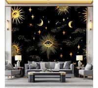 Art Photo Mural Sun Star Celestial Themes 200 x 140 cm Child Non-Woven Premium Art Print Fleece Wall Mural Decoration Poster Picture Design Modern Living Room Bedroom Wallpaper