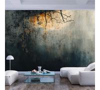 Art Photo Wallpaper 3D Mural Bare branches against weathered wall industrial style Bare branches against weathered wall industrial styleSelf Adhesive Removable Wall Large Home Decor for Home Bedroom