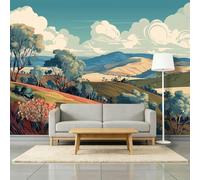 Art Photo Wallpaper Australian Countryside Eucalyptus Trees Non-Woven Wall Mural, Vintage Poster Photo Wallpaper Decoration - 400 x 280 cm Wall Mural - Bedroom Homestay Travel Agency