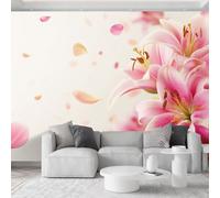 Art Photo Wallpaper Plant Lily Flowers Stamens Non-Woven Wall Mural, Realism Photo Wallpaper Decoration - 450 x 315 cm Wall Mural - Master Suite Wedding Room