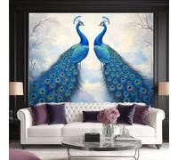 Art Photo Wallpaper Tropical Wind Peacock Non-Woven Living Room Bedroom Peacock in The Clouds Wall Decoration - Photo Mural- Gaming Room Tv Background Wall Decor 200 X 140 Cm