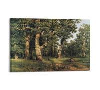 Art Picture Landscape Trees Oak Grove by Ivan Shishkin Painter Poster Work Wall Art Scroll Canvas Painting Picture Living Room Decor Home 16x24inch(40x60cm)