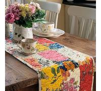 Art Pinecone Cotton Quilted Floral Patchwork Table Runner 54 Inches Long - Handmade Farmhouse Table Runner for Dining Room, Coffee Table, or Buffet (Floral, 13*54)