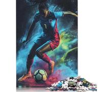 Art Plays Football 1000 Piece Puzzles For Adults Creative Rectangular Puzzle Wooden Puzzle Puzzle Jigsaw for Friends Family 1000pcs (75x50cm)