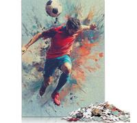 Art Plays Football 500 Pieces Puzzles for Teenagers Gifts Wooden Puzzle Jigsaws for Adults Home Educational Games DIY Toys 500pcs (52x38cm)