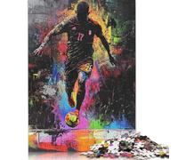 Art Plays Football 500 Pieces Puzzles for Teenagers Gifts Wooden Puzzle Jigsaws for Adults Home Educational Games DIY Toys 500pcs (52x38cm)