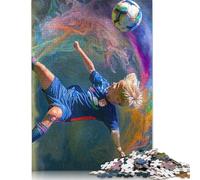 Art Plays Football Jigsaw Puzzle Adult 1000 Pieces Classic Puzzle Wooden Jigsaw Puzzle Wall Art Unique Toys 1000pcs (75x50cm)