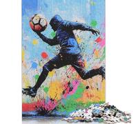 Art Plays Football Puzzle 100% Recycled Cardboard Paper Rectangular Jigsaw Puzzle for Adult Children Easter Gift 300pcs (40x28cm)