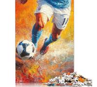 Art Plays Football Puzzle Brain Teaser 100% Recycled Cardboard Jigsaw Puzzle for Kids And Adults Age 12 Years Up 300pcs (40x28cm)