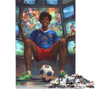 Art Plays Football Wooden Jigsaw Puzzles 1000 Pieces for Adults Jigsaw Puzzles for Adults 1000 Piece Puzzle Educational Games 1000pcs (75x50cm)