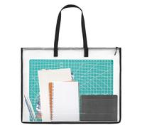 Art Portfolio Bag, 19 x 25 Inch Portfolio Folder for Artwork Large Art Portfolio Case Clear Mesh Storage Bags with Handle and Zipper for Posters, Bulletin Boards, Scrapbooks, Keepsake, Art Supplies