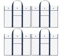 Art Portfolio Bag PVC Clear Art Portfolio Folder 31.5" x 25.5" Large Poster Storage Bag with Accessories’ Pocket Portable Bulletin Board Holder for Any Oversized Artwork Diagrams Paintings (4)
