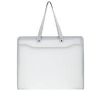 Art Portfolio Bag with Zipper and Handle 8K 44x35x4cm Posters Storage Bag Waterproof Plastic Canvas Carrying Case Large Artist Artwork Portfolio Case for Poster Sketch Drawing Photography(White)