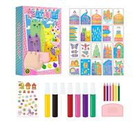 Art Postcard Set for Kids, 20.5x12.9x2.6cm Rainbow Dot Graffiti Scratch Painting, Dot Color Painting Paper Set, Funny Scratchs Painti Dots Art for Kids Adults