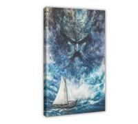 Art Poster of Poseidon, Greek God Canvas Poster Wall Art Decor Print Picture Paintings for Living Room Bedroom Decoration 16x24inch(40x60cm)