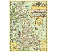 Art Poster Print UK Great Britain Shakespeare's Map Wall Decor