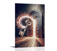 Art Poster with Image A Close Up of An Open Door And Key - Wall Art Mural Modern Decoration Hanging Art Poster 12x18inch(30x45cm)