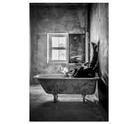 Art Posters & Prints Men Smoking in Vintage Parisian Bathtub Black and White Photography Canvas Wall Art for Bathroom Bedroom Wall Decor Gifts 16"x24", Mindset is Everything, Enjoy a Short Break