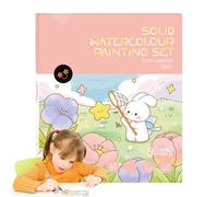 Art Practice Book for Kids - 24 Pages Water Paint Coloring Set, Arts & Crafts Kit with Brush, Educational Creative Projects for Kids 6 Years and