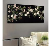 Art Print on Canvas, Vintage Flowers Natural Landscape Canvas Painting, Victorian Style Home Decor Artwork 40x80cm(16x31inch InternalFrame