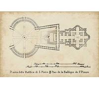 ART-PRINT-on-matte-paper-220gr- Plan for St Peters Basilica Unknown - Architecture horizontal Image Architecture Architectural Plans Plan Buildings Bu Fine art 20_X_31_in