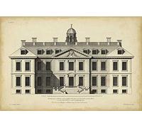 ART-PRINT-on-matte-paper-220gr- Vintage Facade IV H. Hulsbergh - Architecture horizontal Image Building Architecture Fa’_ade Fine art Print 20_X_31_in