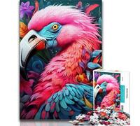 Art Psychedelic Flamingo 1000 Pieces Jigsaw Puzzle for Adults& Teens,Stress Reliever Difficult Challenge Deal As Gifts for The Whole Family 38x26cm