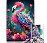 Art Psychedelic Flamingo Adult Jigsaw Puzzles 1000 Pieces,Stress Reliever Difficult Challenge Deal As Gifts for The Whole Family (50x75cm)