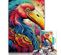 Art Psychedelic Flamingo Jigsaw Puzzles for Teenagers 1000 Piece,Decompressing Intellectual Educational Toy Great Gifts And Toys (38x26cm)