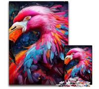 Art Psychedelic Flamingo Puzzle 1000 Pieces Jigsaw Wooden Jigsaw Perfect for Christmas, Halloween, Easter, New Year 50x75CM/19.68x29.52inch