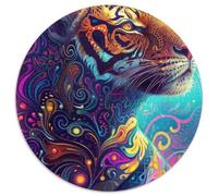 Art Psychedelic Tiger Paper Jigsaw Puzzles Jigsaw Puzzle 1000 Pieces Challenging Brain Teaser for Teenagers,Family Fun,DIY Home Decor Gift 67.5x67.5cm