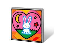 Art Rabbit Moon Lapel Pin for Men Brooches And Pins for Women Square Metal Badge for Shirts, Jackets, Hats | Durable Fashion Accessory & Gift for Men, Women, Events