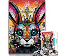 Art Rabbits 1000 Piece Jigsaw Puzzles for Teenagers Gifts,Help The Brain Exercise Addictive Toys to Cultivate Patience Suitable for Couples (38x26cm)