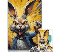 Art Rabbits Jigsaw Puzzles for Teenagers 1000 Piece Puzzle,Educational Games Wall Decoration Unique Birthday And Xmas Gifts (50x75cm)