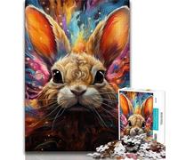 Art Rabbits Puzzles for Teenagers Teens 1000pc Puzzle,Family Game Stress Reliever Difficult Challenge Secret Santa Gifts (38x26cm)